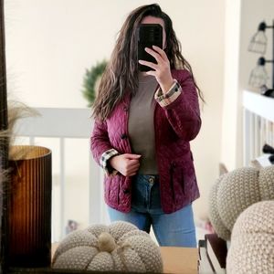 SHIPS TODAY 📦AUTHENTIC BURBERRY KIDS BURGUNDY PLAID JACKET SIZE 14 Y